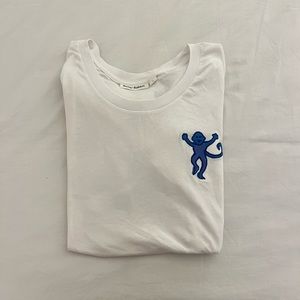 White Roller Rabbit Tee with Blue Monkey